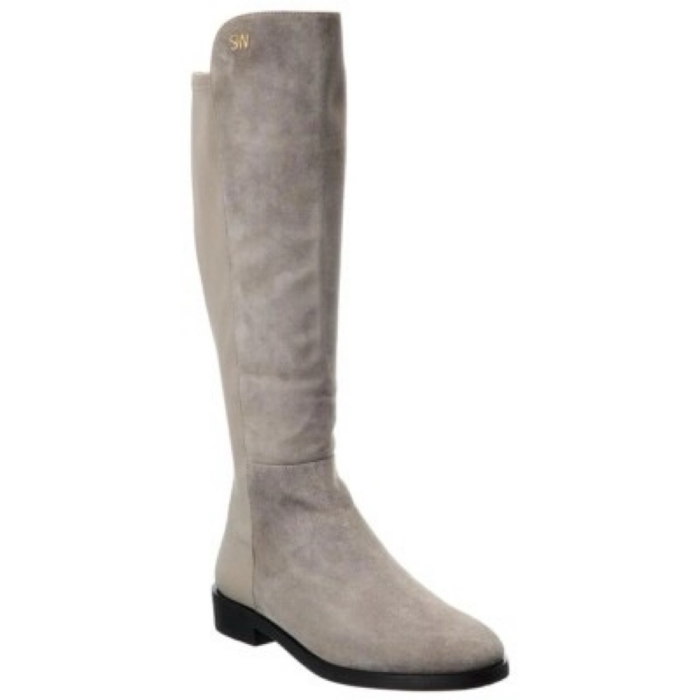 New Stuart Weitzman Keelan City Suede Knee High Boot In Grey Sz 10.5